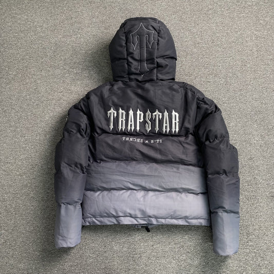Campera Trapstar Decoded Hooded 2.0 Puffer Negra gradient
